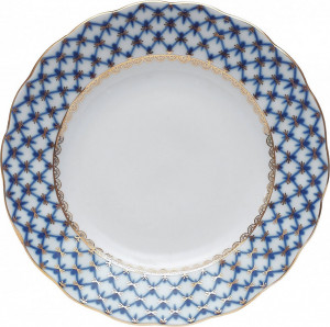 88667 Императорский фарфоровый завод Тарелка обеденная ИФЗ "Кобальтовая сетка" 27см, ф.Тюльпан Фарфор твердый