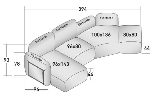 Ткань съемный садовый диван Flou лук ARCH-00078991 - Вид №11