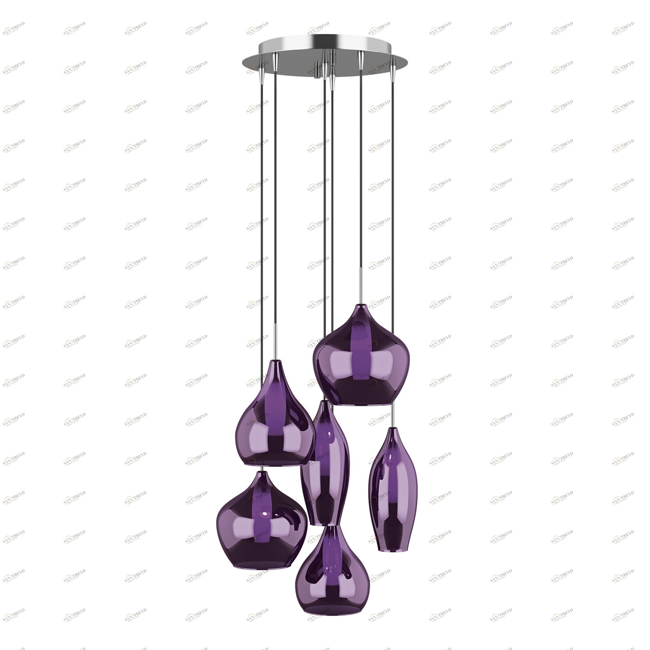 Подвесная люстра Lightstar Pentola 803069 LIGHTSTAR ДИЗАЙНЕРСКИЕ, PENTOLA 057569 Фиолетовый 