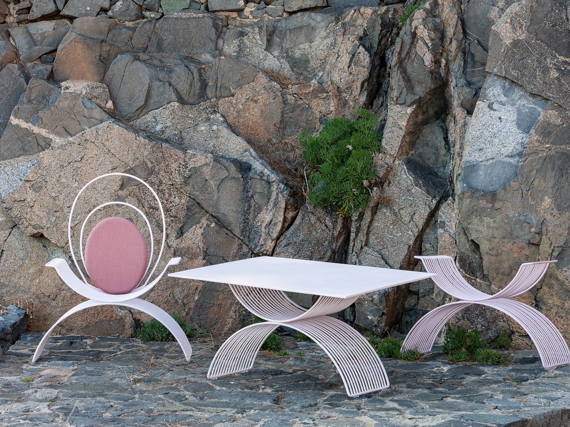 Прямоугольный садовый стол из оцинкованной стали iSimar Romana ARCH-00032635