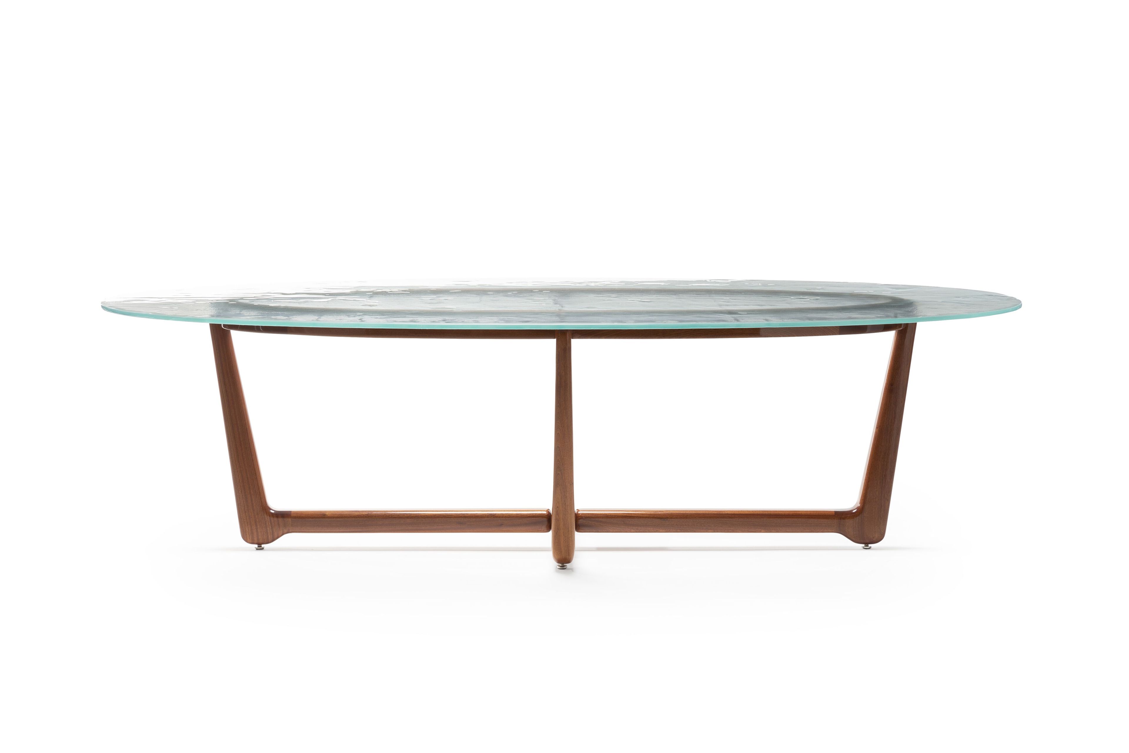 Овальный стол из красного дерева и хрусталя Exteta Sunset ARCH-00027432 - Вид №1