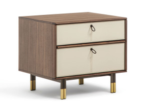 Прямоугольная прикроватная тумбочка из орехового дерева с ящиками