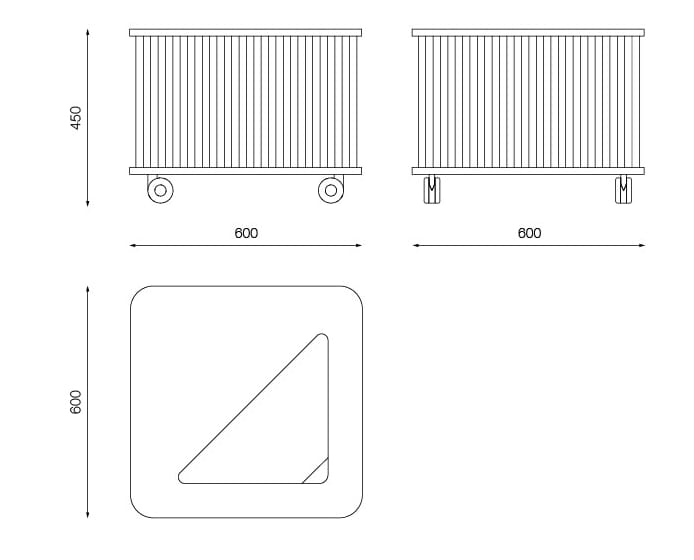 Низкий журнальный столик из войлока с колесами Askia THE CATCHER ARCH-00150503 - Вид №16