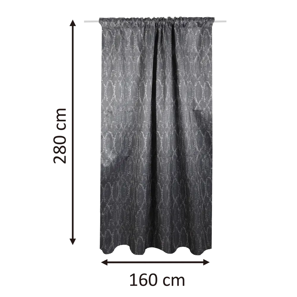 Штора на ленте Inspire Akkol 160x280 см цвет синий 83562047 STLM-2136550  - Вид №2
