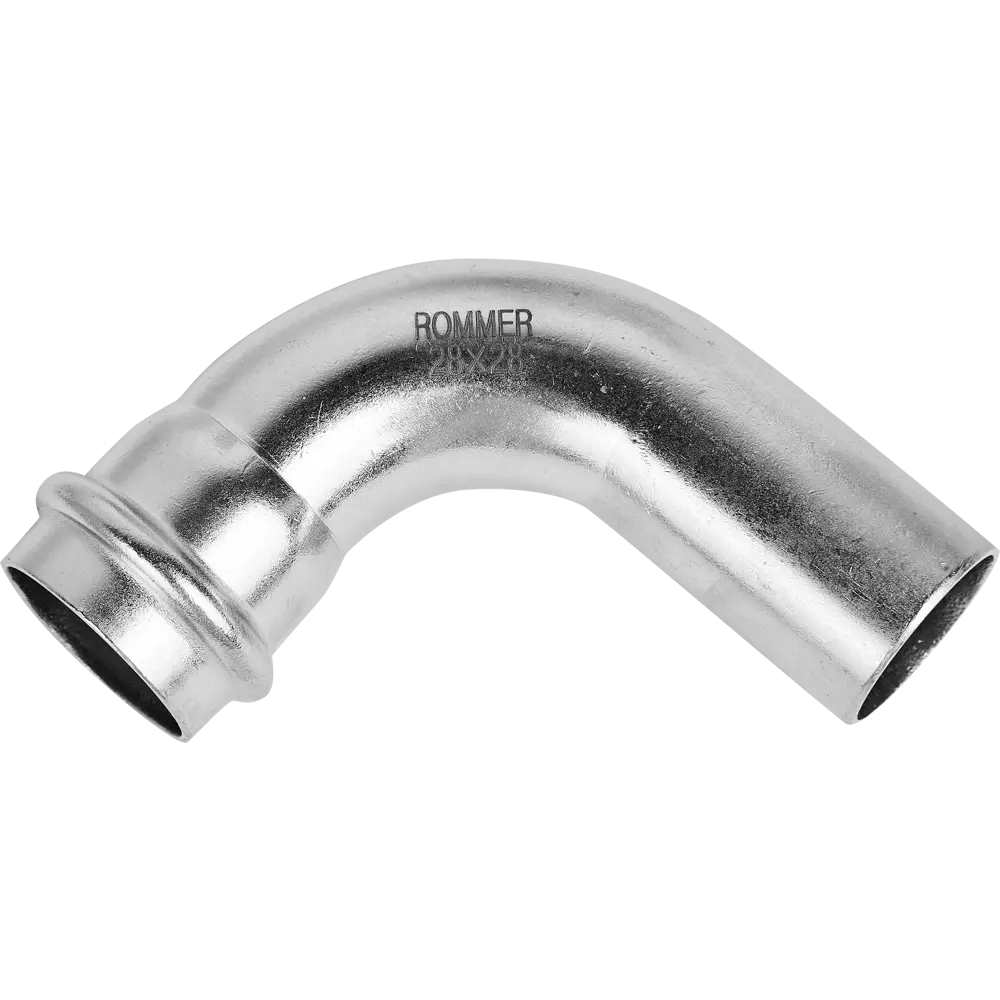Угол однораструбный Rommer 28 мм 90 градусов ВПр-НПр нержавеющая сталь STLM-2088713 - Вид №1