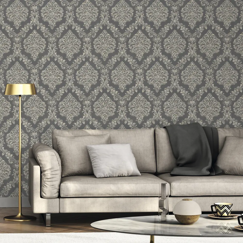 Обои флизелиновые Rasch Maximum «Вензель» серые 1.06 м 916553 STLM-2196893 - Вид №2