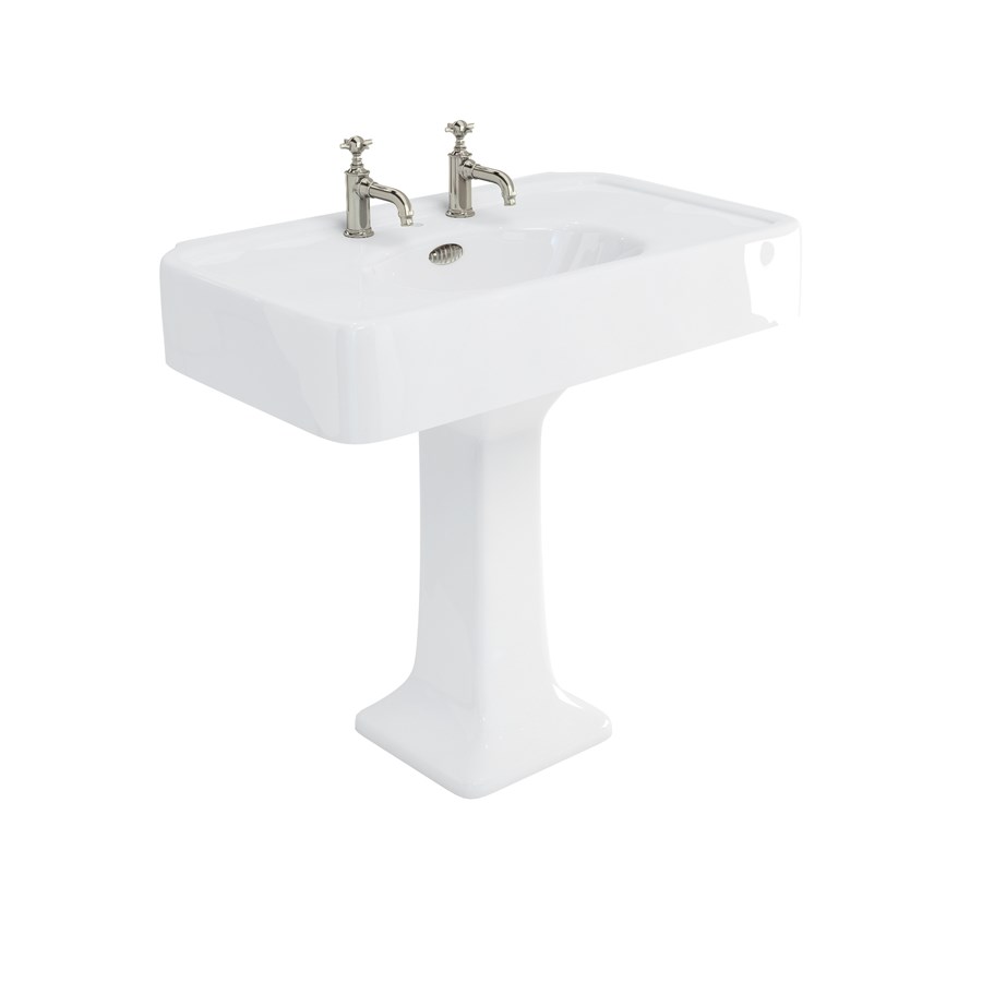 Burlington Arcade Раковина 900 мм Arcade с переливом и пьедесталом с никелевым переливом и пьедесталом ARC900 2TH ARC1 