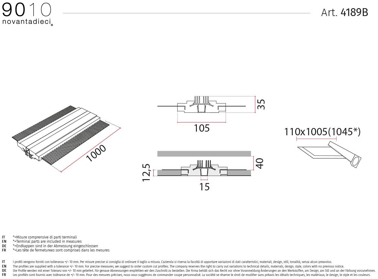 9010 novantadieci Линейный профиль освещения в cristaly®  4189a/b/c  - Вид №3