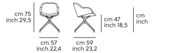 Поворотный стул с подлокотниками Midj Сонни ARCH-00098071 - Вид №2