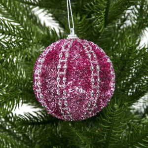 Елочный шар KREAFORTA с блестками ø8 см фуксия 89420660