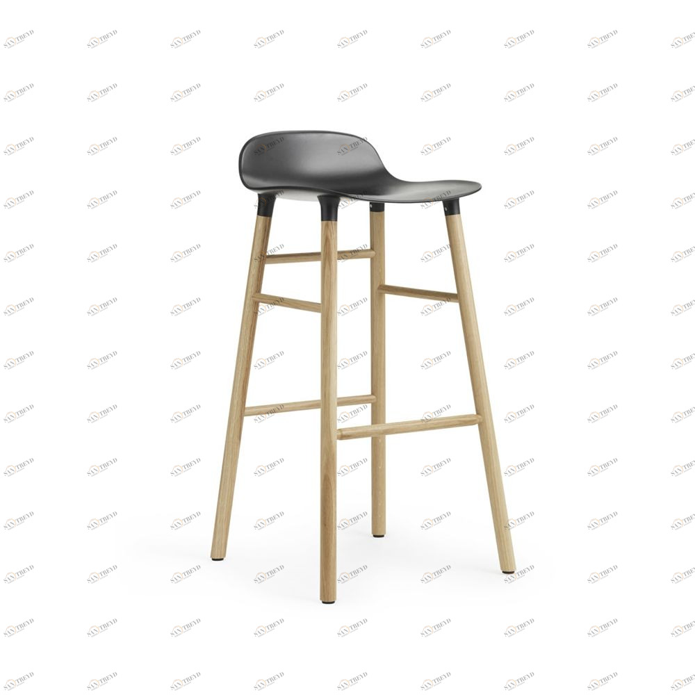 Барный стул Form с ножками из дуба 75 см, черный Normann Copenhagen 602800