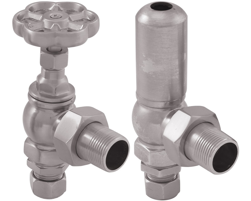 HAN016 Впускной ручной клапан радиатора Daisy Wheel 15 мм (сатинированный никель) Сarronheating 