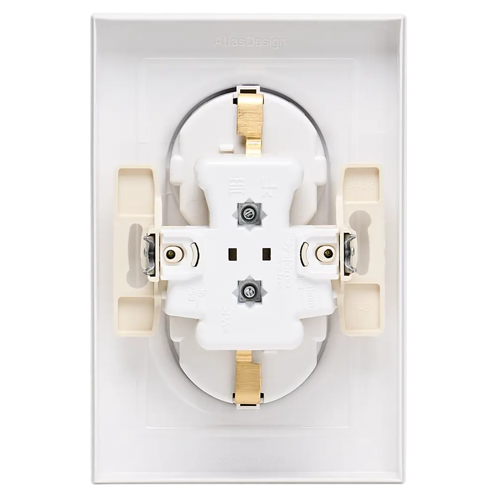 Розетка двойная встраиваемая Systeme Electric AtlasDesign с заземлением цвет жемчужный 89457358 STLM-2004207 - Вид №3