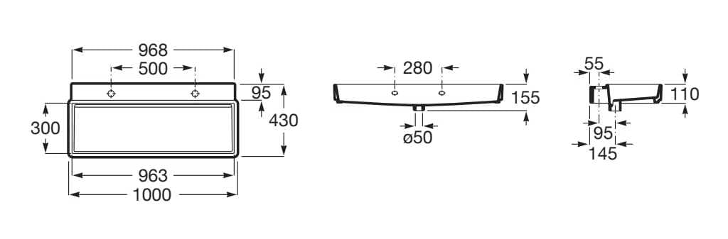 Фарфоровая прямоугольная двойная раковина Roca ARCH-00041327 - Вид №10