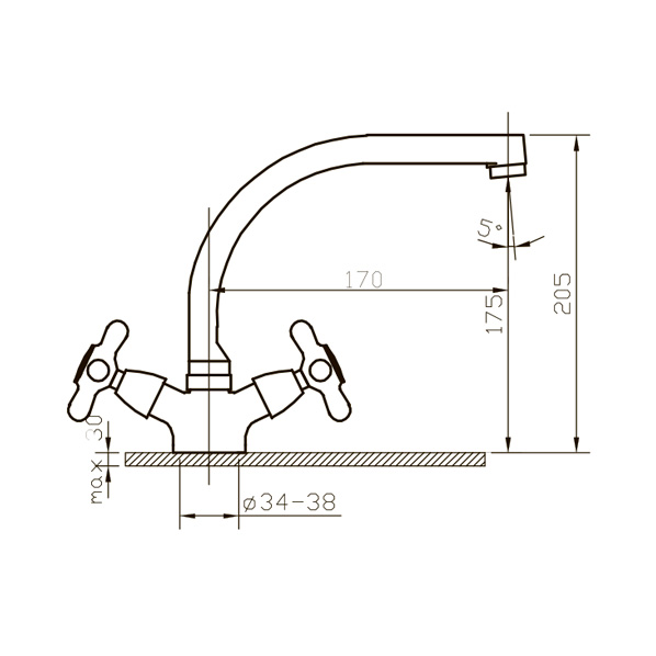 032 Retro  Смеситель для кухни  ARGO kran 032retro - Вид №1