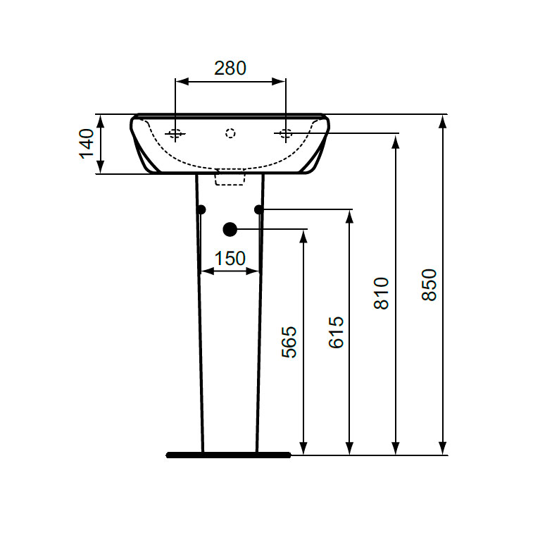 W411561 Раковина для установки с пьедесталом / полупьедесталом VIDIMA SEVA FRESH  - Вид №1