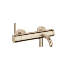 МЕТА Смеситель для ванны однорычажный, настенный, без душевого гарнитура - матовое светлое золото