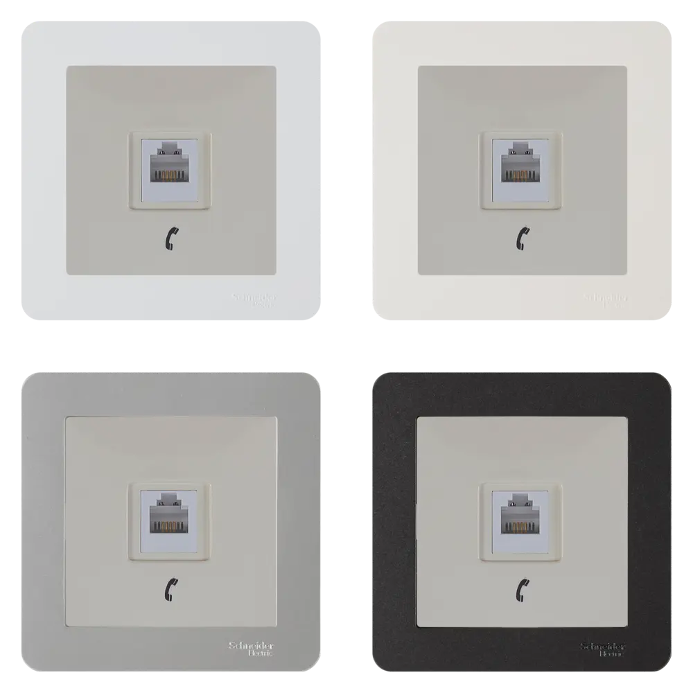 Телефонная розетка SYSTEME ELECTRIC W59 для скрытого монтажа 18799332 STLM-1119497 - Вид №1