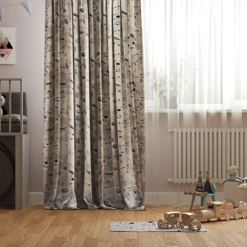 Штора на ленте Космос 140x260 см цвет бежевый SEASONS STLM-2178797