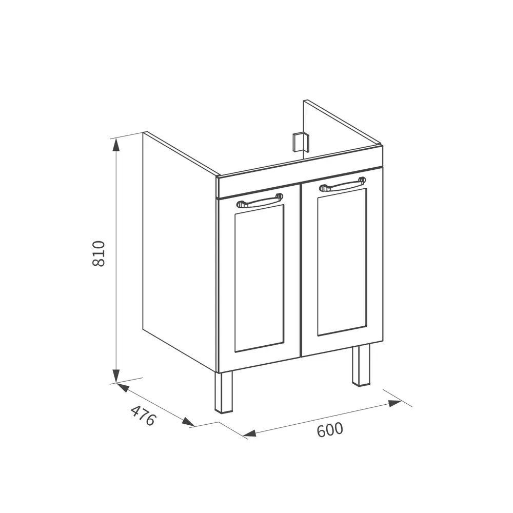 Тумба под раковину напольная Гала 60x56x47.6 см цвет белый Santreyd STLM-2128265 - Вид №17