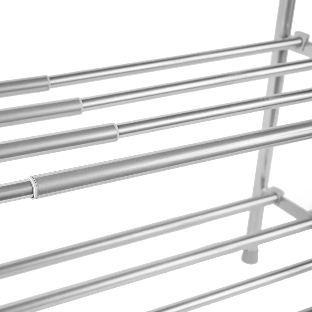 Этажерка для обуви Spaceo 53x47-79.5x29 см 2 полки металл цвет хром Полка раздвижная STLM-2083567 - Вид №2