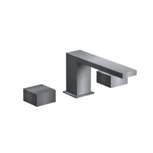 F304W  Смеситель для раковины на 3 отверстиявылет 14 см ручки ограничитель потока воды до 5 л/мин при 3 бар картридж керамический 90° подводка без донного клапана Fantini Rubinetti MINT НЕРЖАВЕЮЩАЯ СТАЛЬ