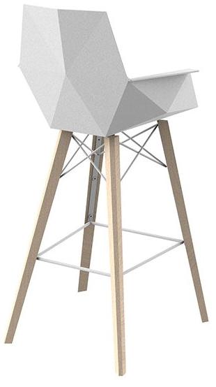 VONDOM Барный стул из полипропилена с подлокотниками Faz wood 54302, 54302f - Вид №1