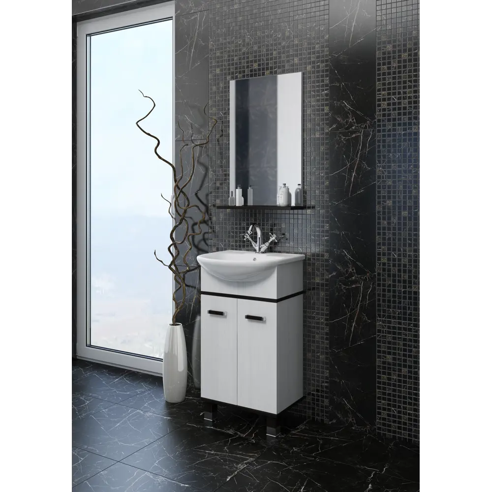 Зеркало «Элеганс» с полкой 50x72 см цвет светлое дерево Santreyd STLM-2197725 - Вид №2