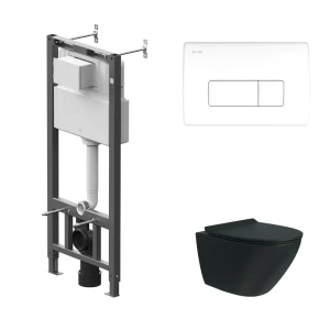 Комплект инсталляции AM.PM Tech с унитазом безободковым Teymi Tiko клавиша AM.PM Tech M белая