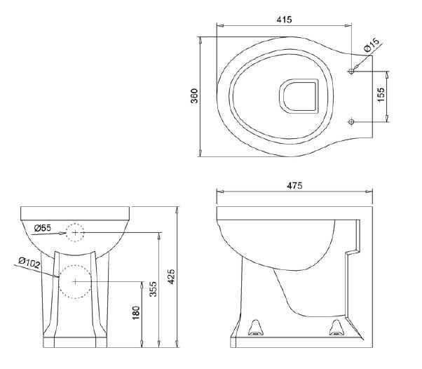 Туалет для ванной комнаты Burlington На заказ ARCH-00090297 - Вид №4