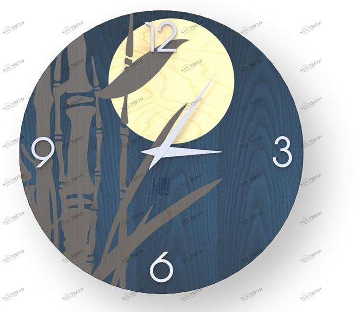 LIGNIS® Настенные часы из инкрустированного дерева Dolcevita nature 10.054 / 10.132