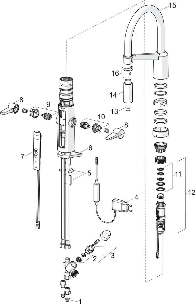 Oras 2729F Смеситель для кухни с клапаном, 230/5 V 2729F Optima Хром  - Вид №9