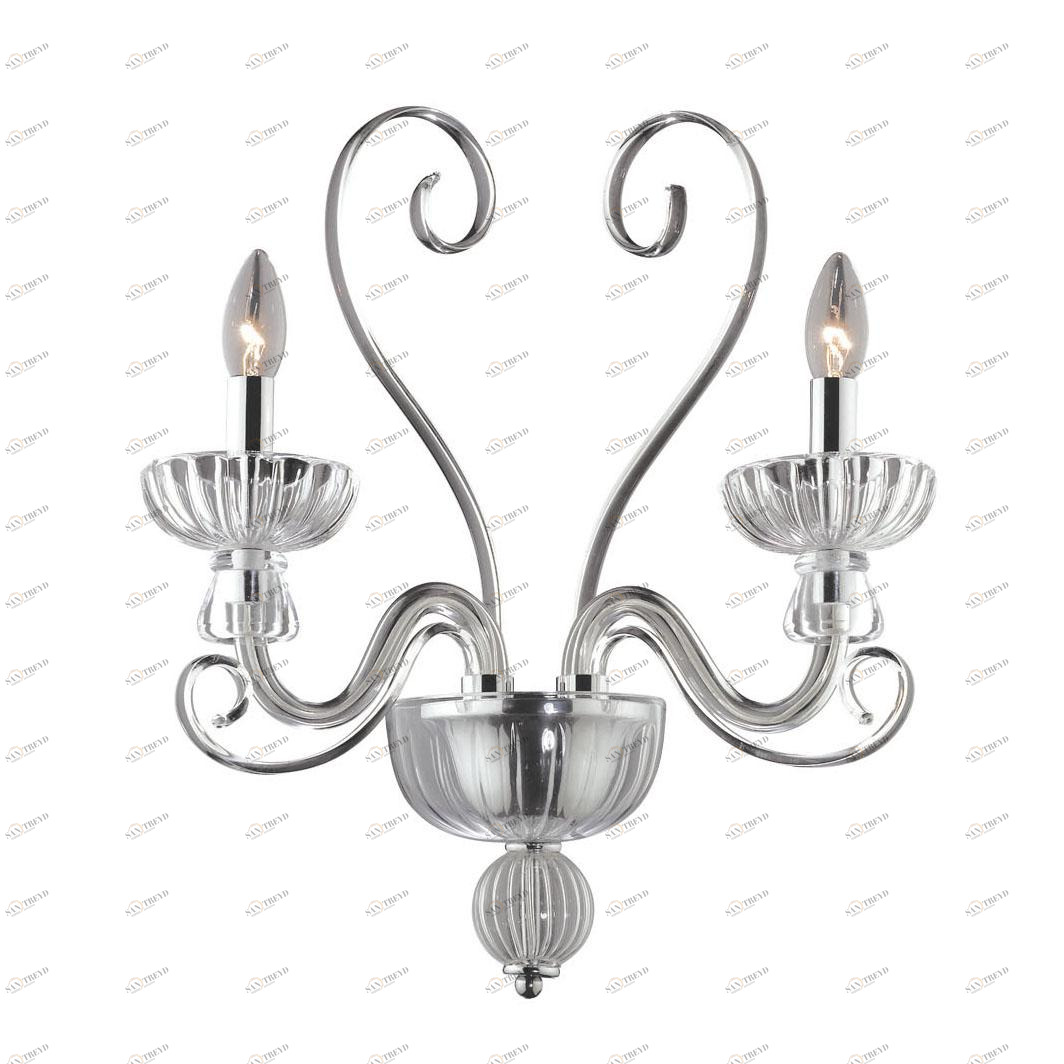 Бра Ideal Lux Alexander AP2 IDEAL LUX СВЕЧА 077669 Прозрачный;хром 