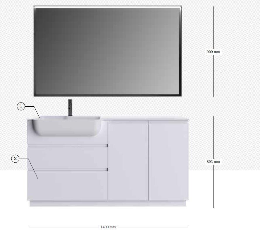 Тумба под умывальник, лакированная Form Santreyd sun-id-1413418 - Вид №1