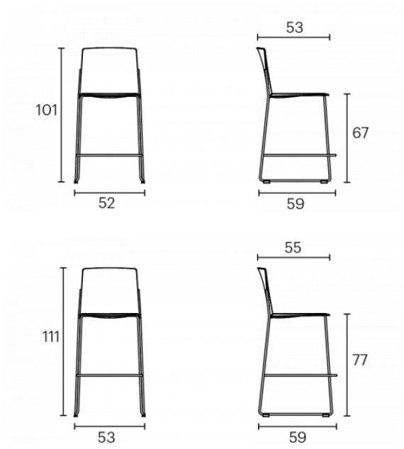 ENEA Табурет из полипропилена на санках с подставкой для ног Ema sun-id-1510856 - Вид №5