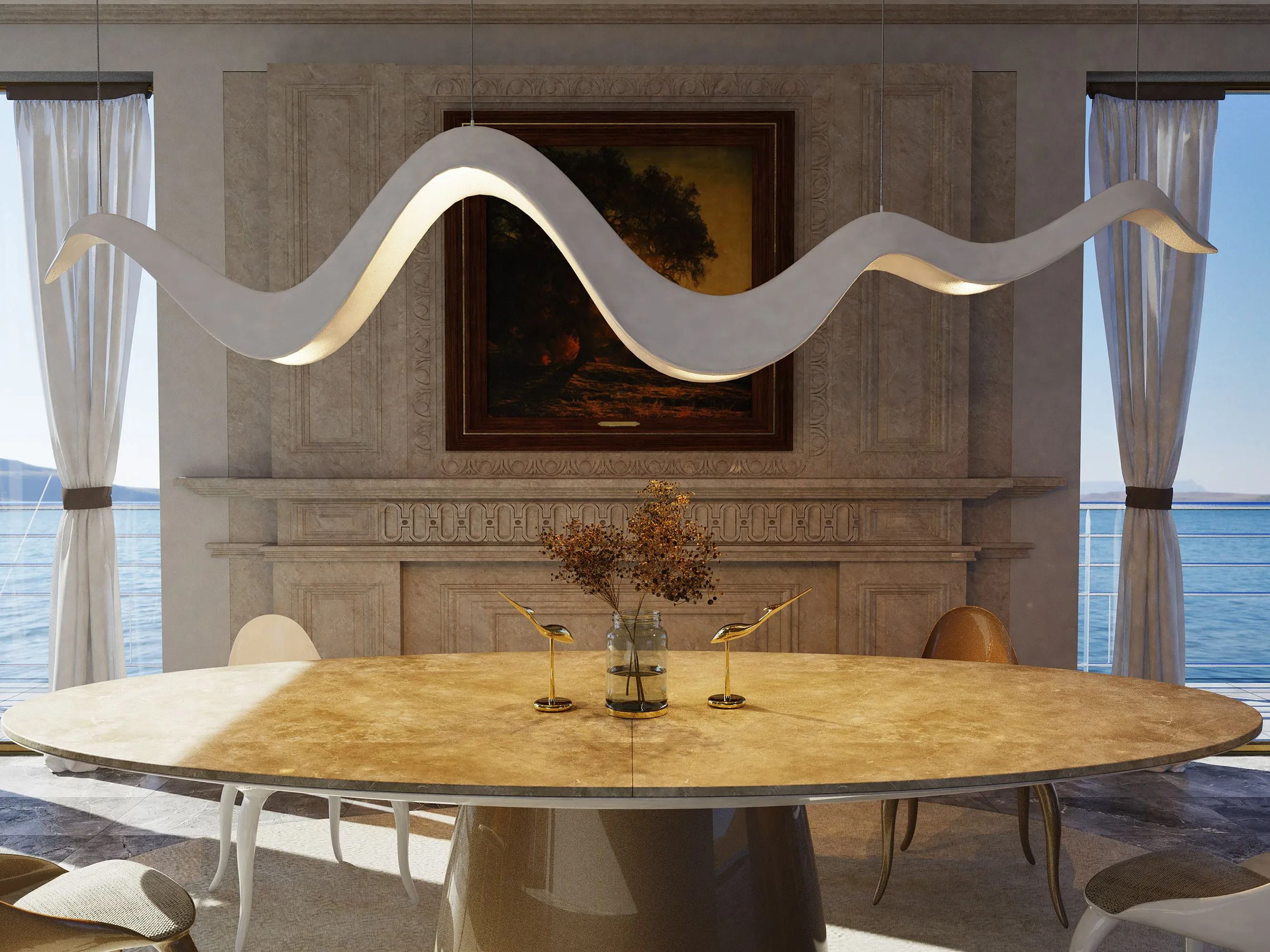 Овальный стол из стекловолокна с мраморным верхом GANSK MAGNA ARCH-00112162 - Вид №5