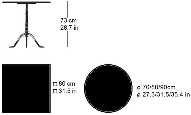 horgenglarus Круглый стол из массива дерева с основанием 4 звезды  T-1004r  - Вид №1