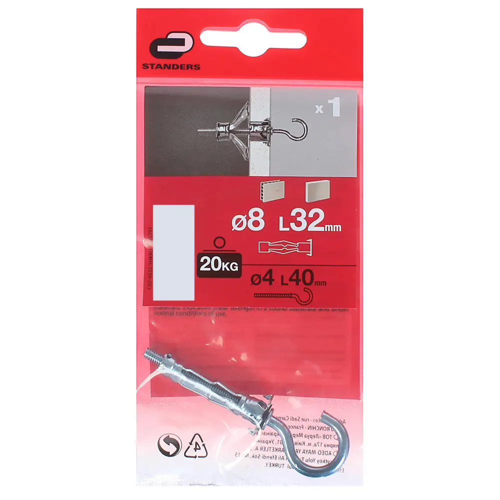 Дюбель-Молли для гипсокартона Standers с полукольцом 8x32 мм 1 шт STLM-2001872 - Вид №3