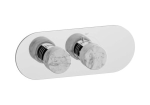 Термостатический смеситель для душа с 2 отверстиями из мрамора