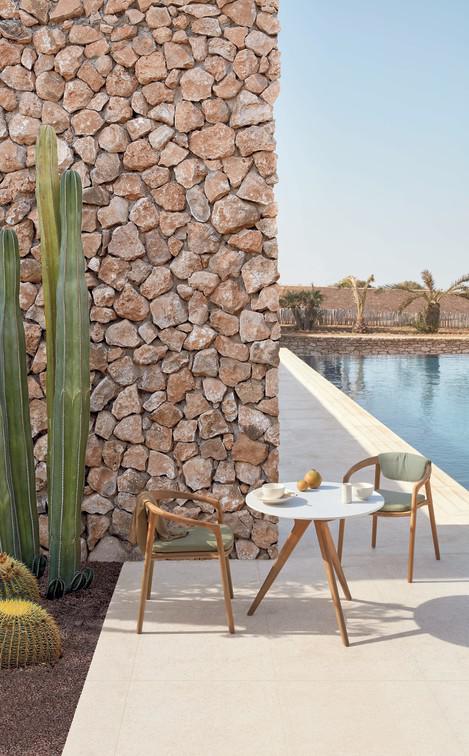 MNST976 Обеденный стол teak nero ⌀80см Manutti Torsa - Вид №2