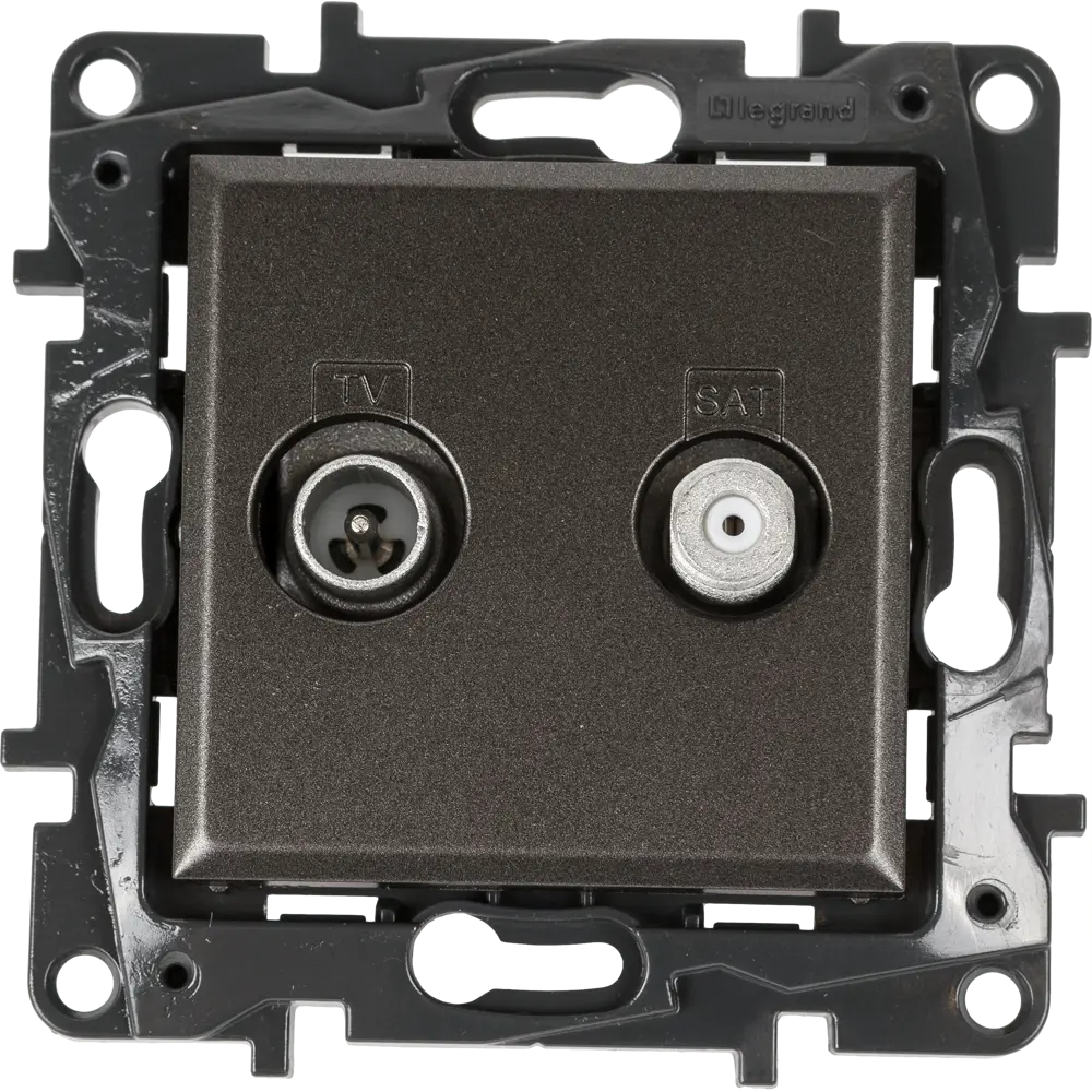 Розетка TV-SAT Legrand Structura двухкабельная цвет магнезиум STLM-2093448