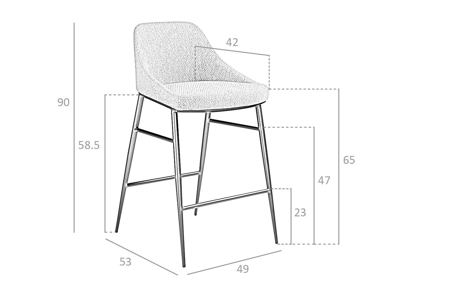 Тканевый мягкий кухонный стул с подставкой для ног Angel Cerda New Chair ARCH-00051469 - Вид №6