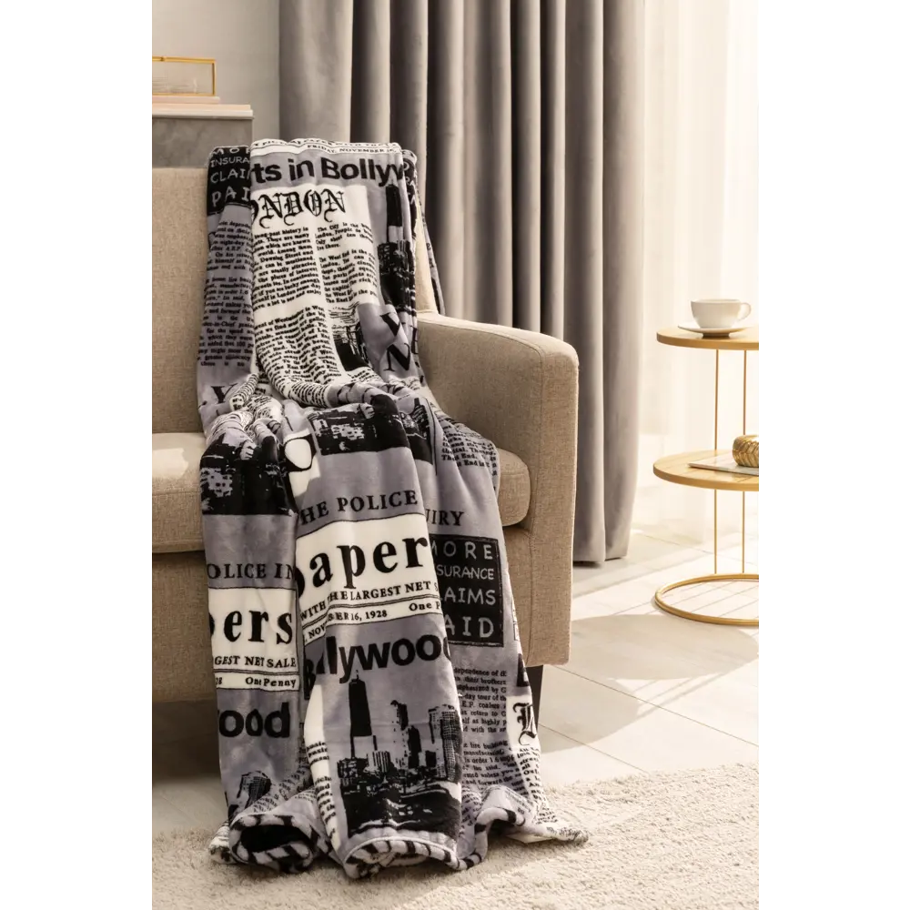 Плед Пресса 200x220 см микрофибра цвет серый Ardenza STLM-2030943 - Вид №3