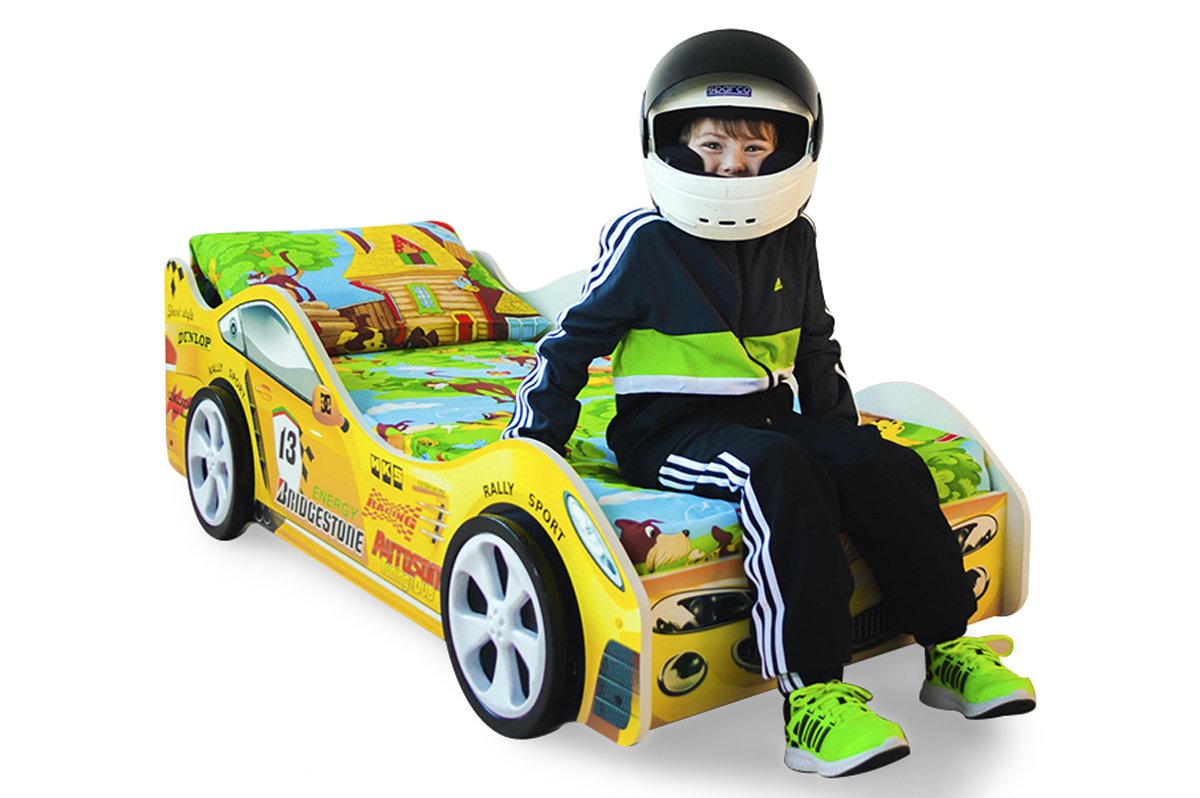 Детская кровать-машина "Пламя" БЕЛЬМАРКО  326742 Желтый Santreyd  - Вид №1