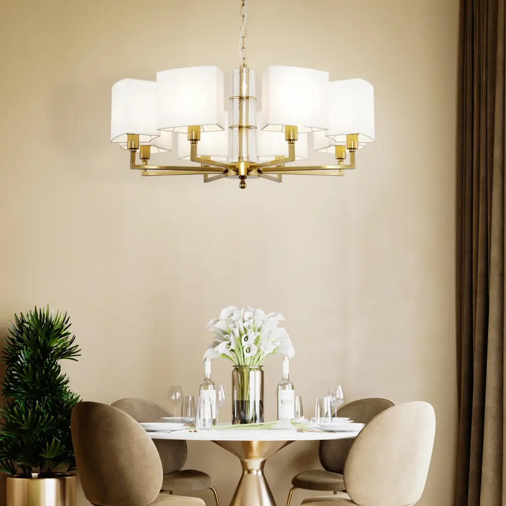 Люстра подвесная Metropolitan 8 ламп 24 м² цвет белый/золотой Maytoni STLM-2064448 - Вид №10