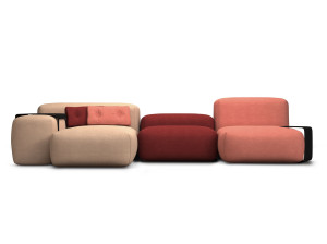 Тканевый диван с полуостровом