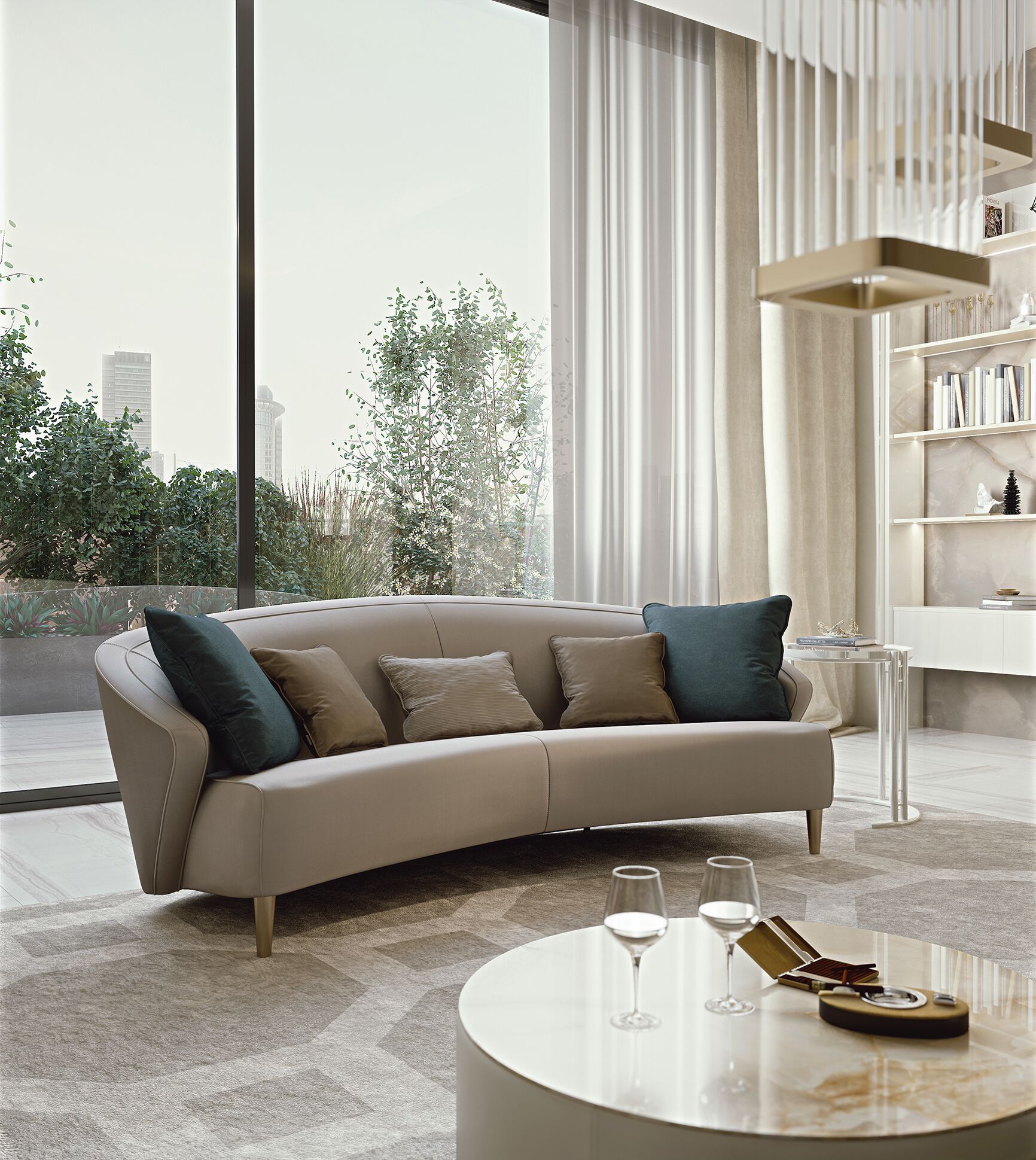 Кожаный изогнутый диван Bizzotto Italia Atmosphera ARCH-00048352 - Вид №2