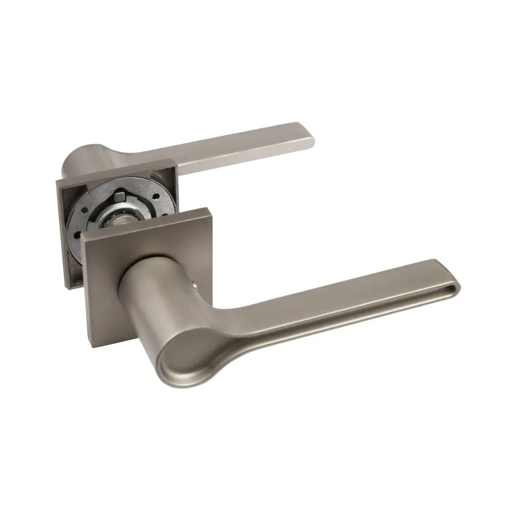 Дверная ручка на розетке KREAFORTA Калга без запирания цвет никель STLM-2034326