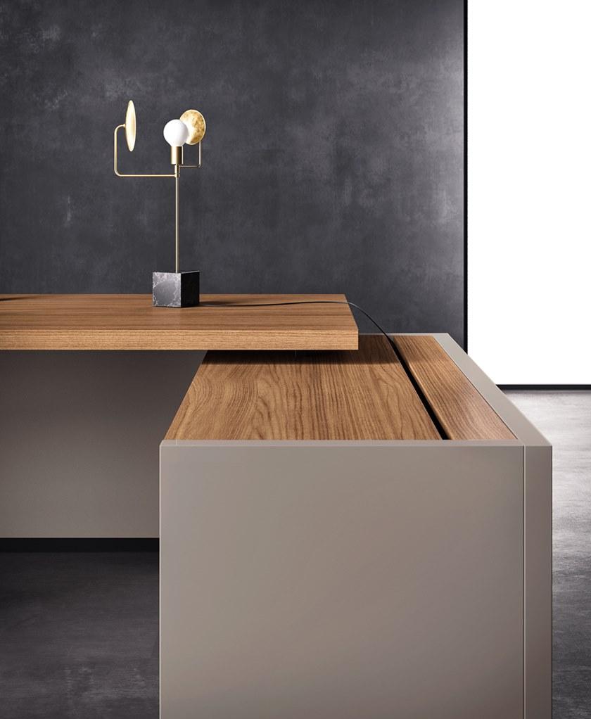 Sinetica Исполнительный угловой письменный стол с ящиками More sun-id-1489693 - Вид №6