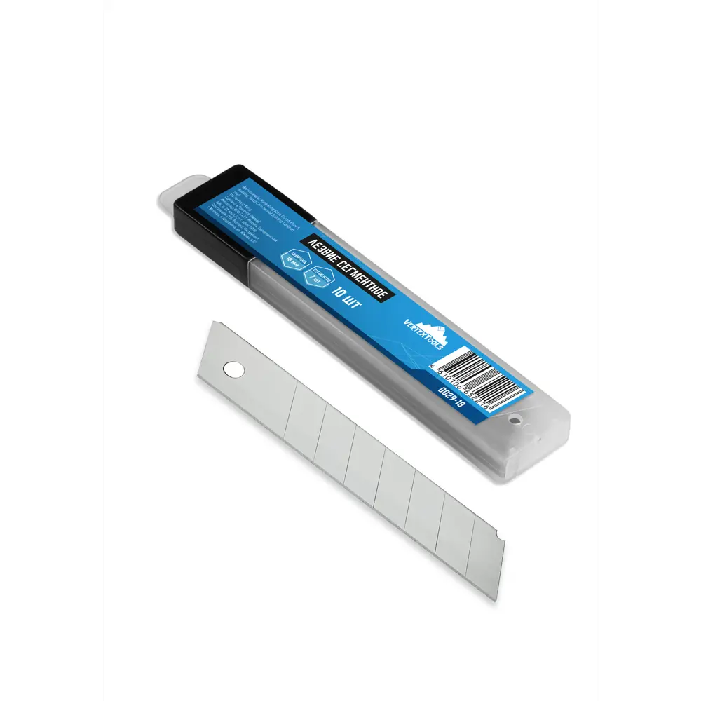 Лезвия Vertextools 18 мм для офисных ножей, 10 шт с контейнером 84608932 STLM-0052803 - Вид №1